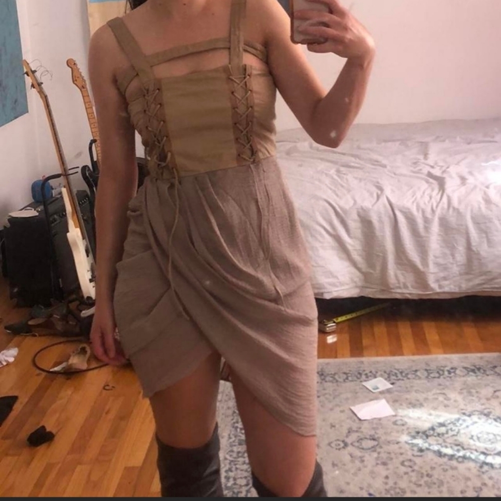 Rodarte Leather Lace up Dress